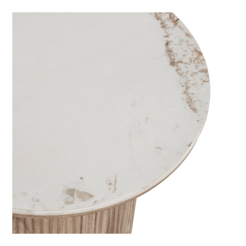 Table d’appoint ronde céramique effet marbre blanc Ø45x50 cm Athens House Nordic - 5
