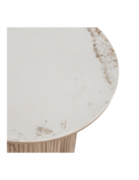 Table d’appoint ronde céramique effet marbre blanc Ø45x50 cm Athens House Nordic - 5