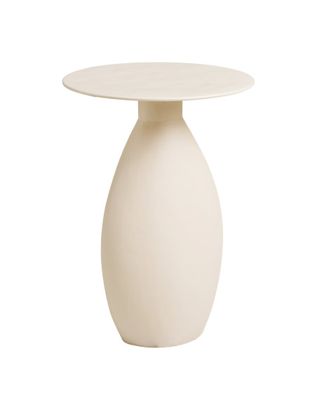 Table d’appoint métal émaillé ivoire Ø36x50 cm Calais House Nordic - 3