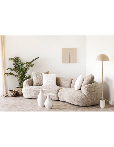 Table d’appoint métal émaillé ivoire Ø36x50 cm Calais House Nordic - 5