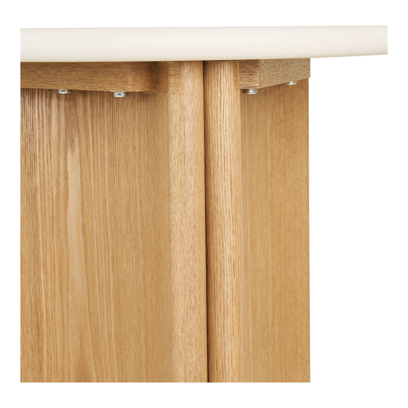 Table d’appoint ronde ciment blanc frêne Ø50x45 cm Motril House Nordic - 5