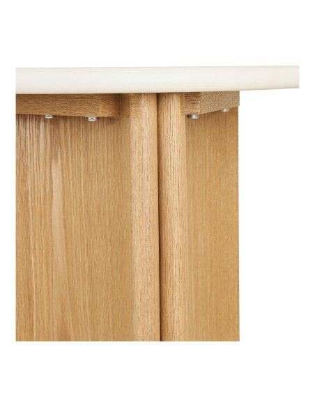 Table d’appoint ronde ciment blanc frêne Ø50x45 cm Motril House Nordic - 5