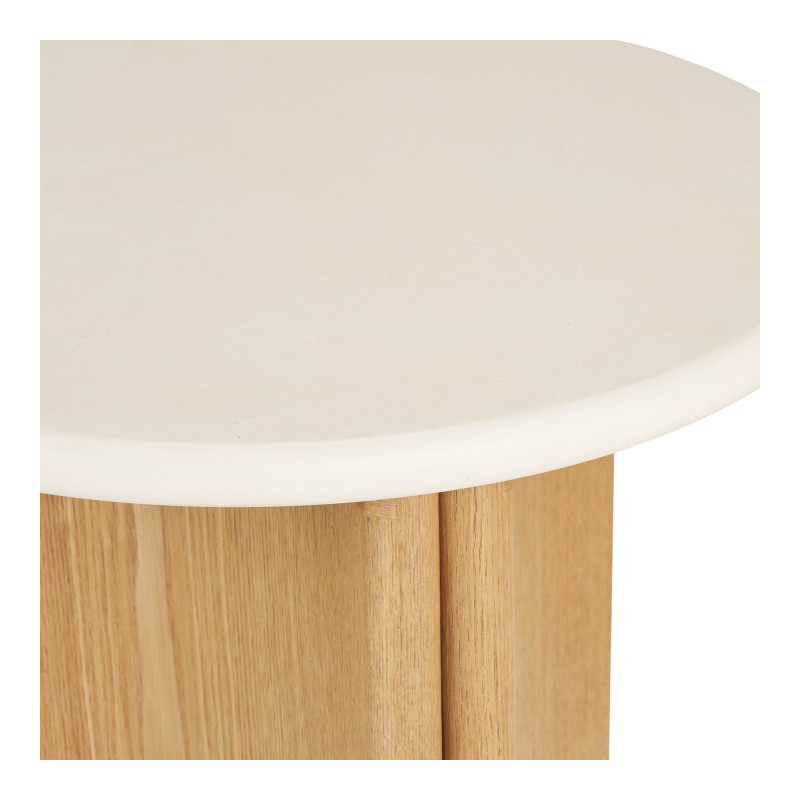 Table d’appoint ronde ciment blanc frêne Ø50x45 cm Motril House Nordic - 6
