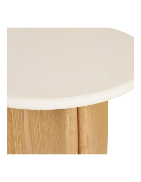 Table d’appoint ronde ciment blanc frêne Ø50x45 cm Motril House Nordic - 6