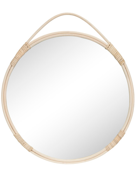 Miroir mural rond rotin naturel 50 cm Malo House Nordic - 1