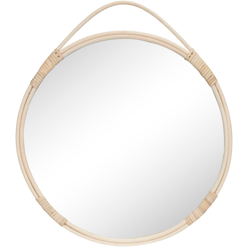 Miroir mural rond rotin naturel 50 cm Malo House Nordic - 1