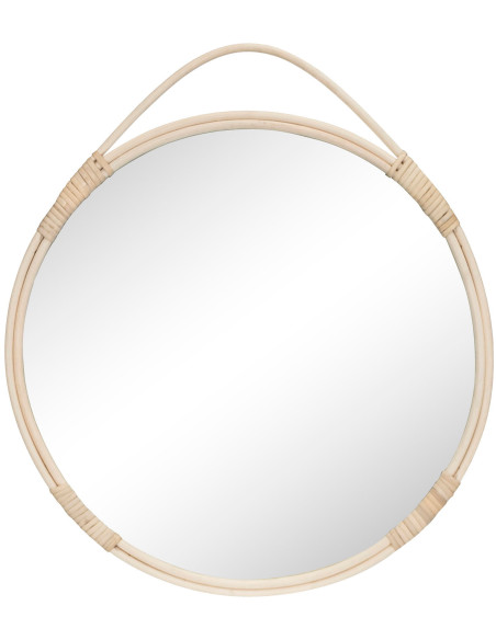 Miroir mural rond rotin naturel 50 cm Malo House Nordic - 1