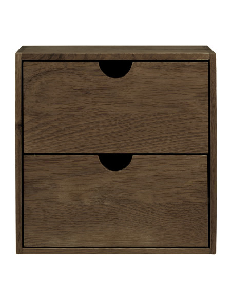 Étagère murale 2 tiroirs chêne foncé 30x18x30 cm Townsville House Nordic - 3