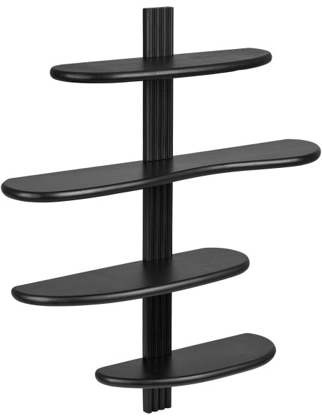 Étagère murale chêne noir 4 tablettes 80x17,5x88 cm Aliano House Nordic - 1