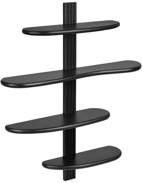 Étagère murale chêne noir 4 tablettes 80x17,5x88 cm Aliano House Nordic - 1