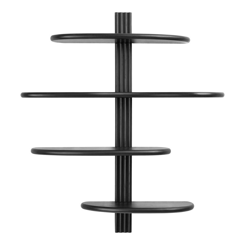 Étagère murale chêne noir 4 tablettes 80x17,5x88 cm Aliano House Nordic - 3