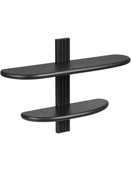 Étagère murale chêne noir 2 tablettes 65x17,5x42,5 cm Aliano House Nordic - 1