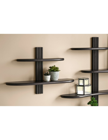 Étagère murale chêne noir 2 tablettes 65x17,5x42,5 cm Aliano House Nordic - 2