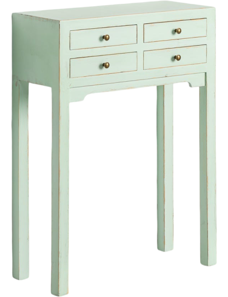 Console d’entrée vert d’eau 4 tiroirs MDF 63x26x85 cm Gemua Ixia - 1