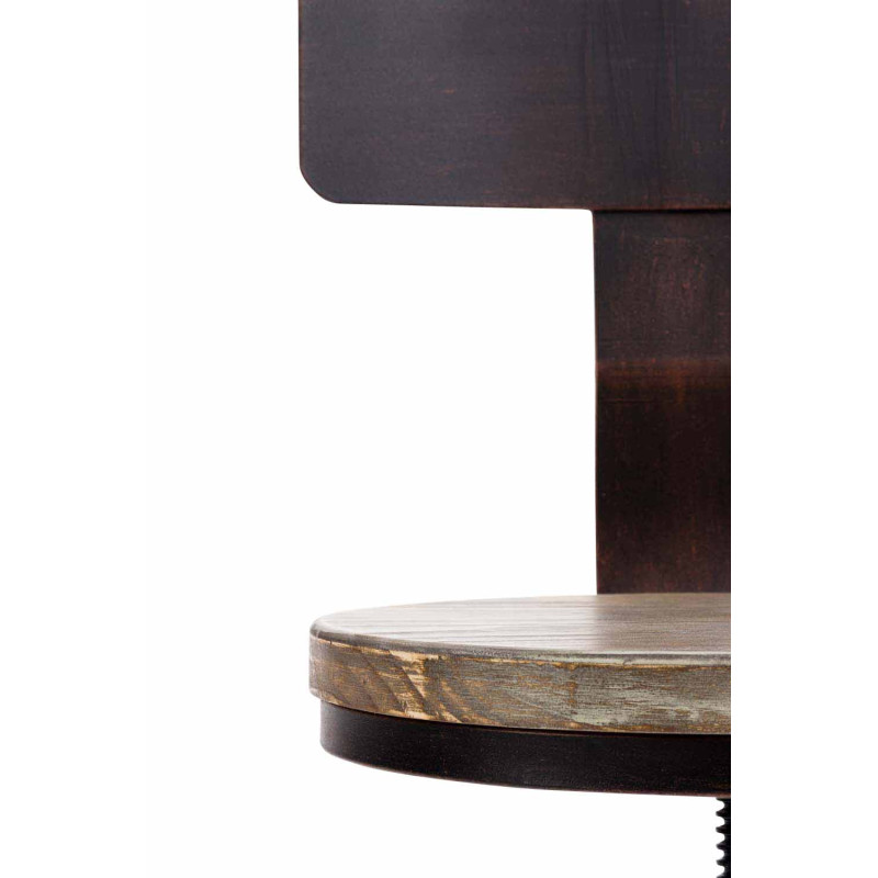 Tabouret de bar industriel réglable bois métal bronze 45x45x93-108 cm Nomeo  - 5