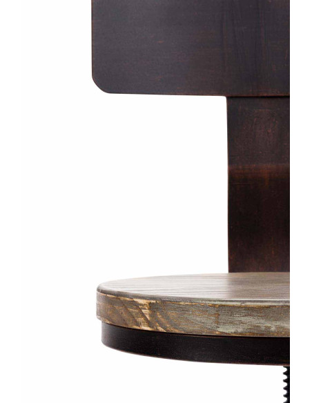 Tabouret de bar industriel réglable bois métal bronze 45x45x93-108 cm Nomeo  - 5