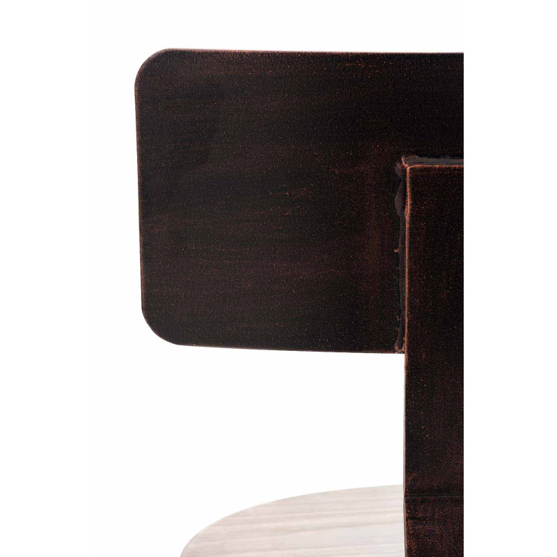 Tabouret de bar industriel réglable bois métal bronze 45x45x93-108 cm Nomeo  - 7