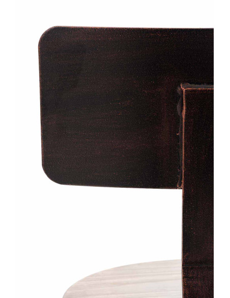 Tabouret de bar industriel réglable bois métal bronze 45x45x93-108 cm Nomeo  - 7