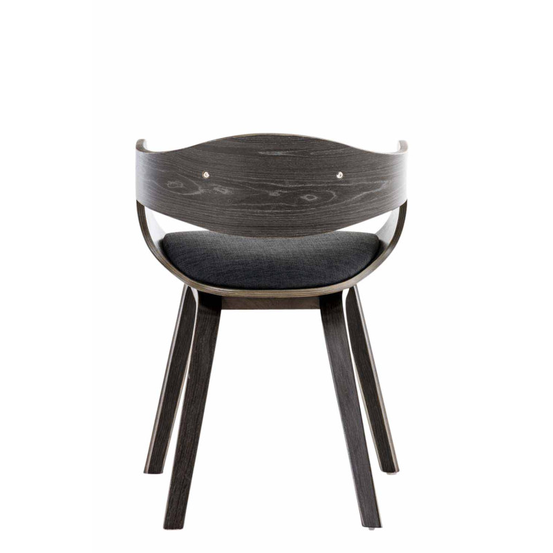 Chaise salle à manger accoudoirs bois et tissu gris foncé 49x46x73 cm Mizui  - 7
