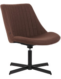 Fauteuil lounge marron chocolat en tissu 63x71x79 cm Jider