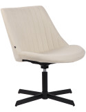 Fauteuil lounge crème en tissu 63x71x79 cm Jider