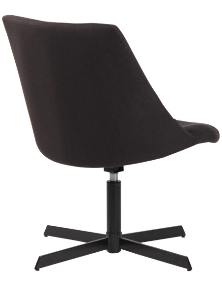 Fauteuil lounge noir contemporain en tissu 63x71x79 cm Jider  - 4