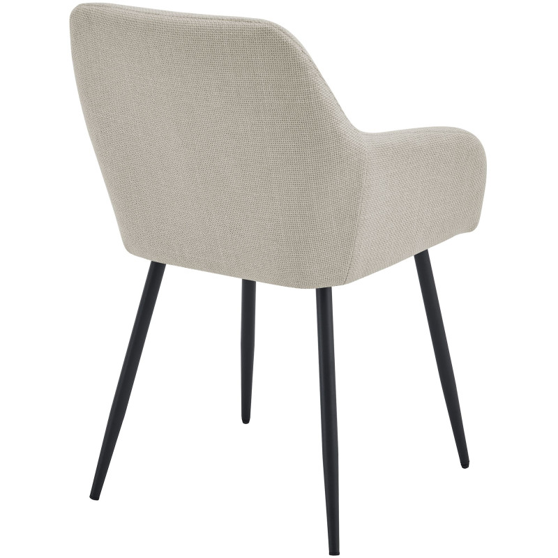 Chaise de salle à manger beige crème en tissu 57x60x85 cm Pemoa  - 4