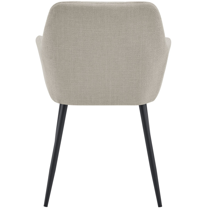 Chaise de salle à manger beige crème en tissu 57x60x85 cm Pemoa  - 5