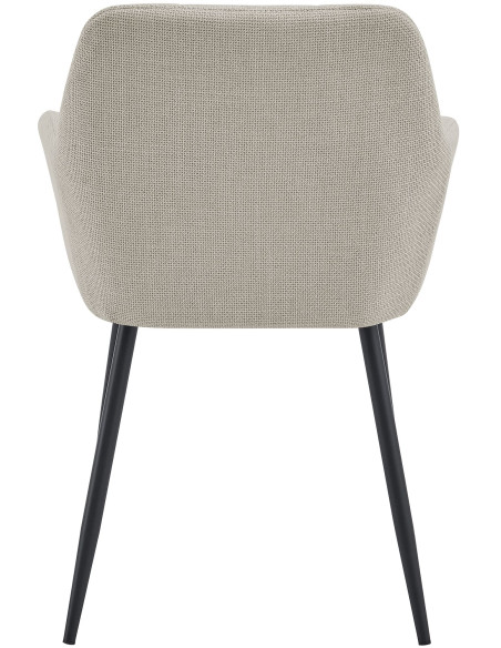 Chaise de salle à manger beige crème en tissu 57x60x85 cm Pemoa  - 5
