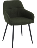 Chaise de salle à manger vert olive en tissu 57x60x85 cm Pemoa