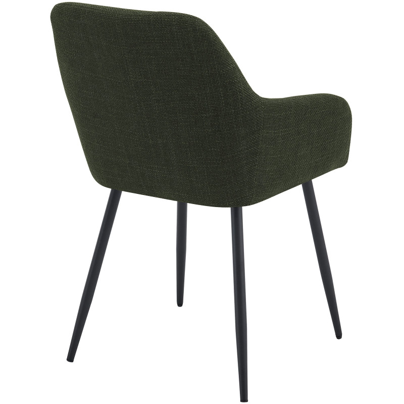 Chaise de salle à manger vert olive en tissu 57x60x85 cm Pemoa  - 4