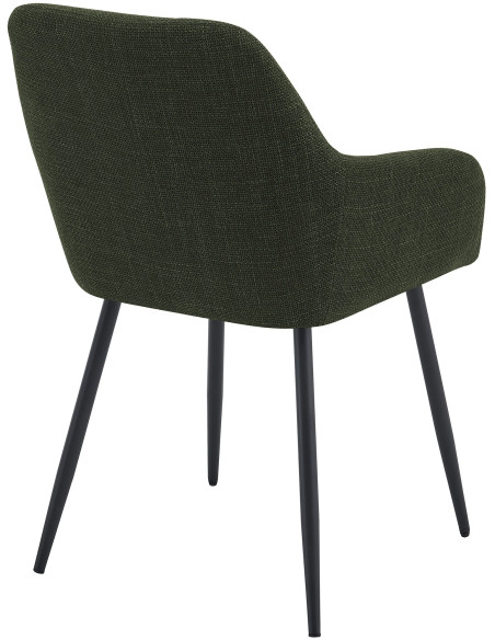 Chaise de salle à manger vert olive en tissu 57x60x85 cm Pemoa  - 4