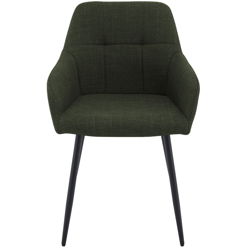 Chaise de salle à manger vert olive en tissu 57x60x85 cm Pemoa  - 2