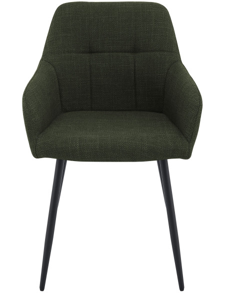 Chaise de salle à manger vert olive en tissu 57x60x85 cm Pemoa  - 2