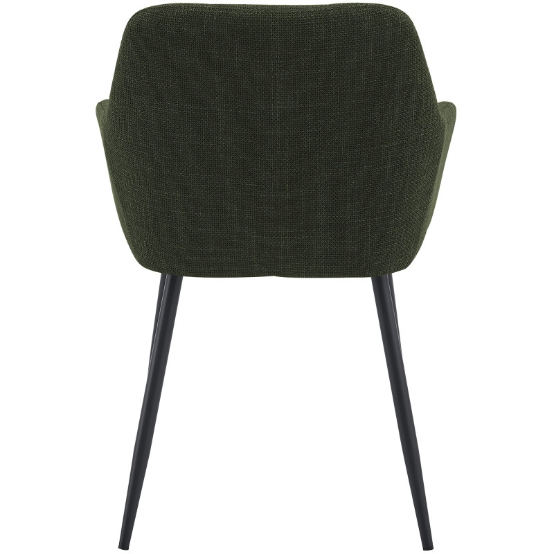 Chaise de salle à manger vert olive en tissu 57x60x85 cm Pemoa  - 5