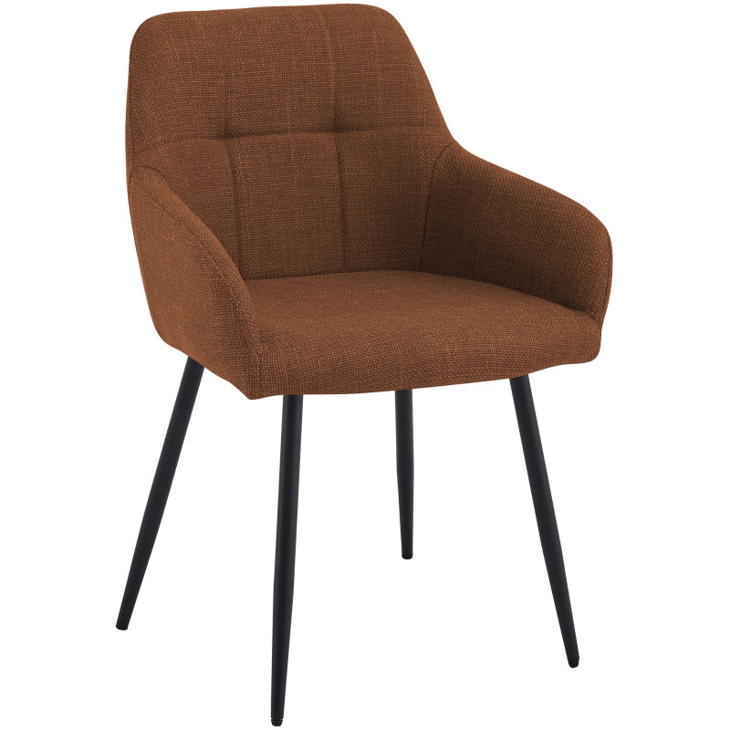 Chaise de salle à manger camel en tissu 57x60x85 cm Pemoa  - 1