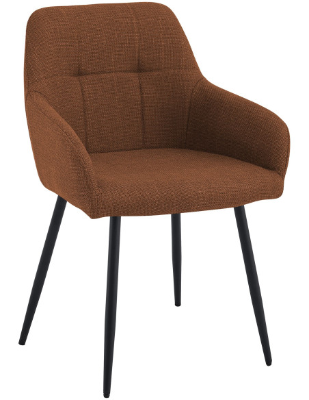 Chaise de salle à manger camel en tissu 57x60x85 cm Pemoa  - 1