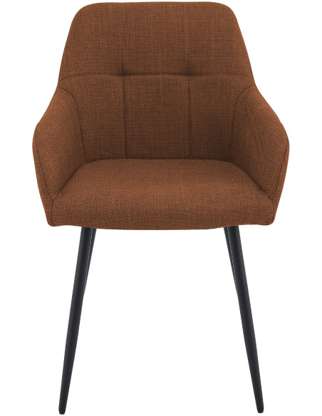 Chaise de salle à manger camel en tissu 57x60x85 cm Pemoa  - 2