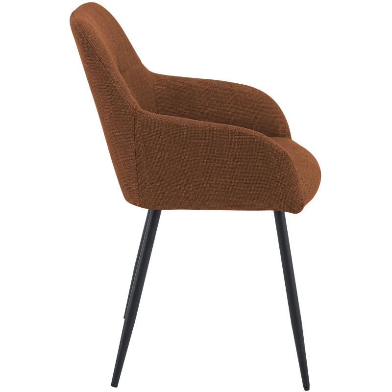 Chaise de salle à manger camel en tissu 57x60x85 cm Pemoa  - 3