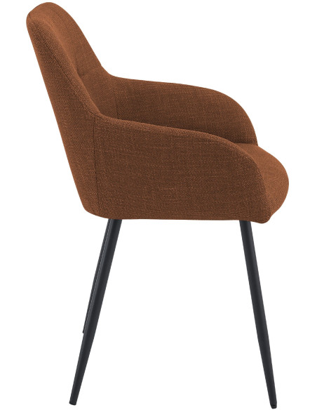 Chaise de salle à manger camel en tissu 57x60x85 cm Pemoa  - 3
