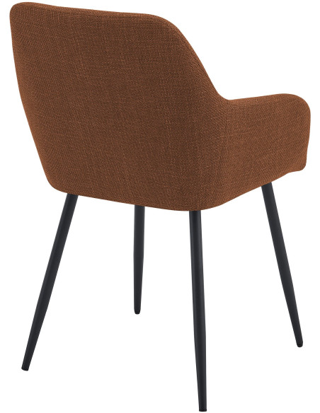 Chaise de salle à manger camel en tissu 57x60x85 cm Pemoa  - 4