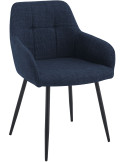 Chaise de salle à manger bleu nuit en tissu 57x60x85 cm Pemoa