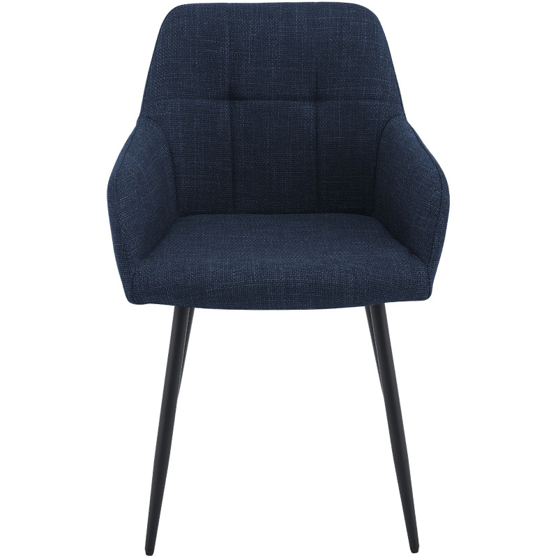 Chaise de salle à manger bleu nuit en tissu 57x60x85 cm Pemoa  - 2