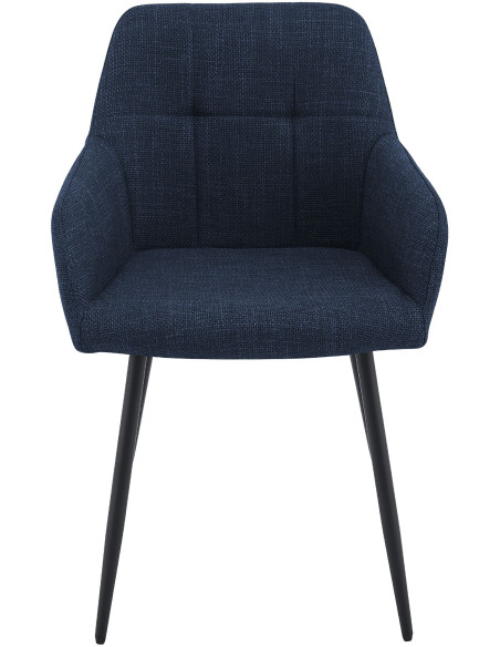 Chaise de salle à manger bleu nuit en tissu 57x60x85 cm Pemoa  - 2