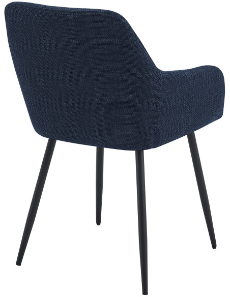 Chaise de salle à manger bleu nuit en tissu 57x60x85 cm Pemoa  - 4