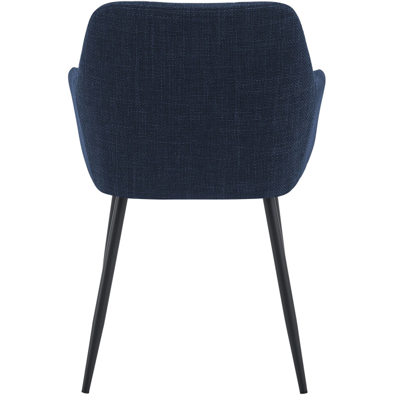Chaise de salle à manger bleu nuit en tissu 57x60x85 cm Pemoa  - 5