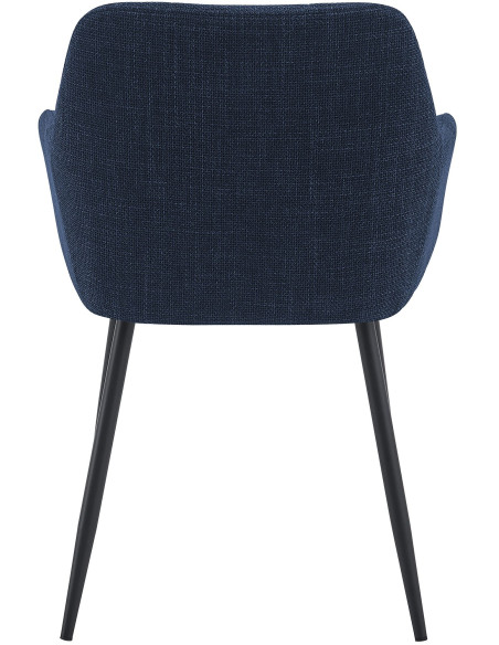 Chaise de salle à manger bleu nuit en tissu 57x60x85 cm Pemoa  - 5