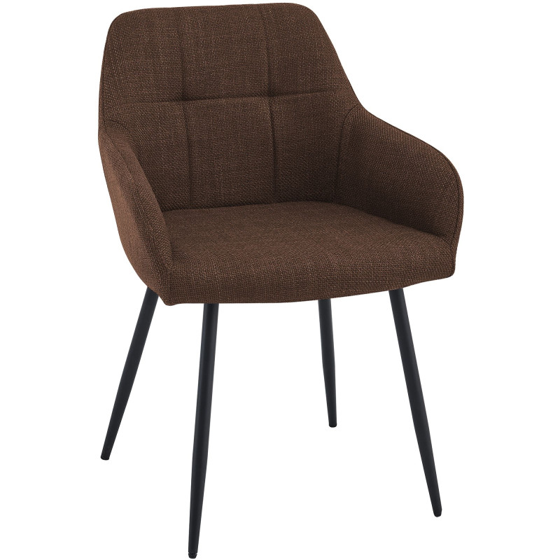 Chaise salle à manger marron chocolat 57x60x85 cm Pemoa  - 1