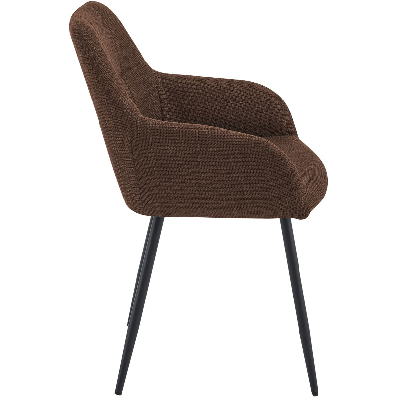 Chaise salle à manger marron chocolat 57x60x85 cm Pemoa  - 3