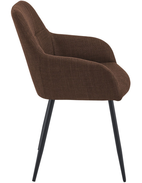 Chaise salle à manger marron chocolat 57x60x85 cm Pemoa  - 3